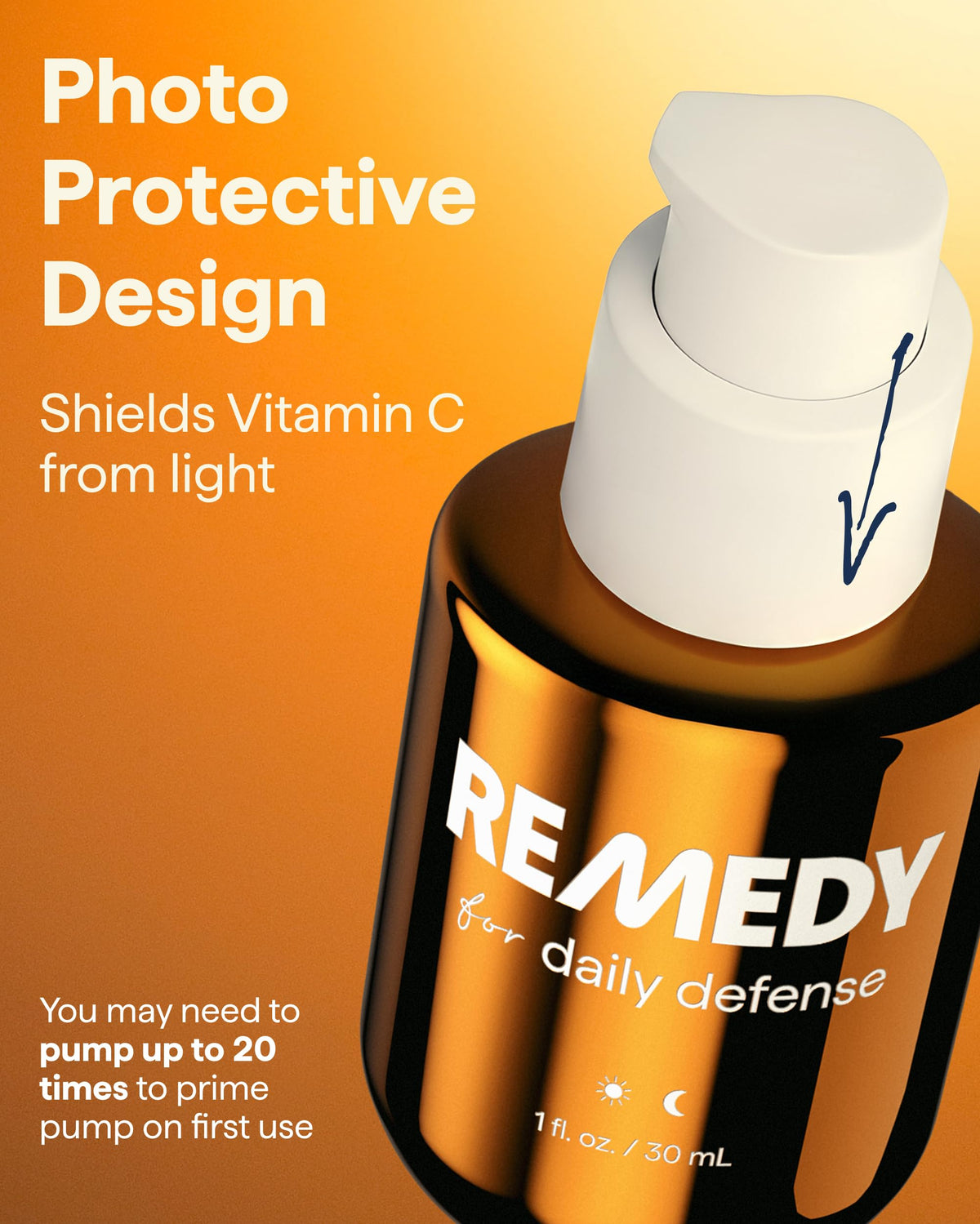 Remedy Science Daily Defense Serum on a marble surface