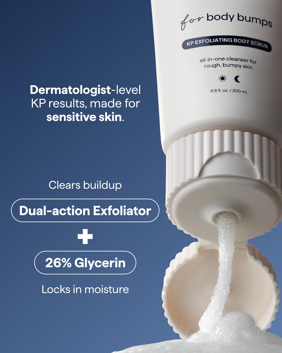 Remedy Science KP Exfoliating Body Scrub application on skin