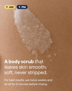 Remedy Science KP Exfoliating Body Scrub in shower setting