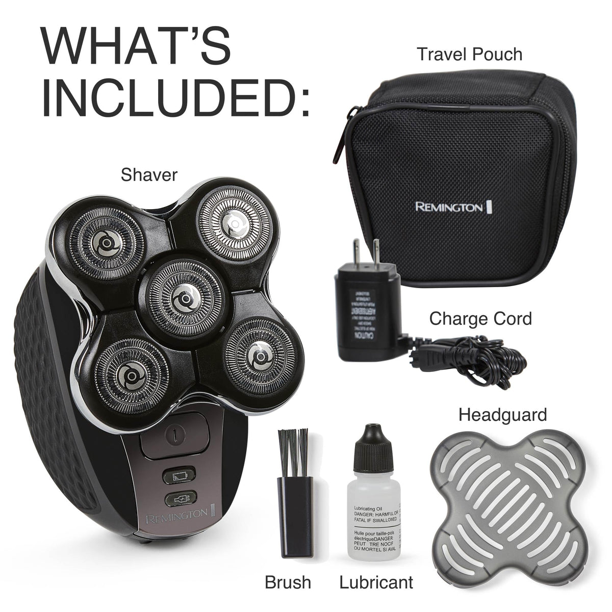 Remington Balder Pro XR7000 head shaver showing dual track rotary blades