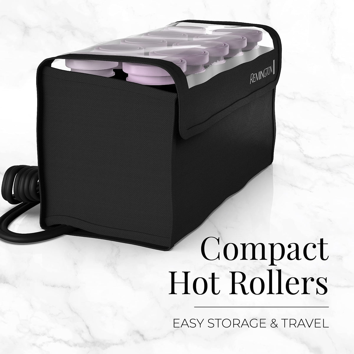 Remington Compact Ceramic Hot Rollers with colour-coded J-clips