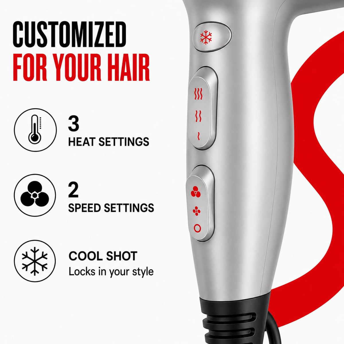 Remington Damage Protection Hair Dryer back view with removable air filter