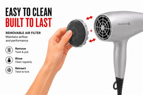 Remington Damage Protection Hair Dryer in use styling hair