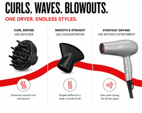 Remington Damage Protection Hair Dryer showing control buttons and cool shot feature