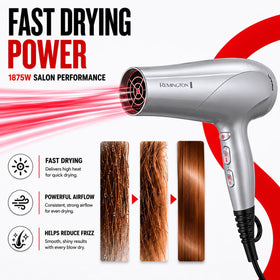 Remington Damage Protection Hair Dryer with concentrator nozzle attached