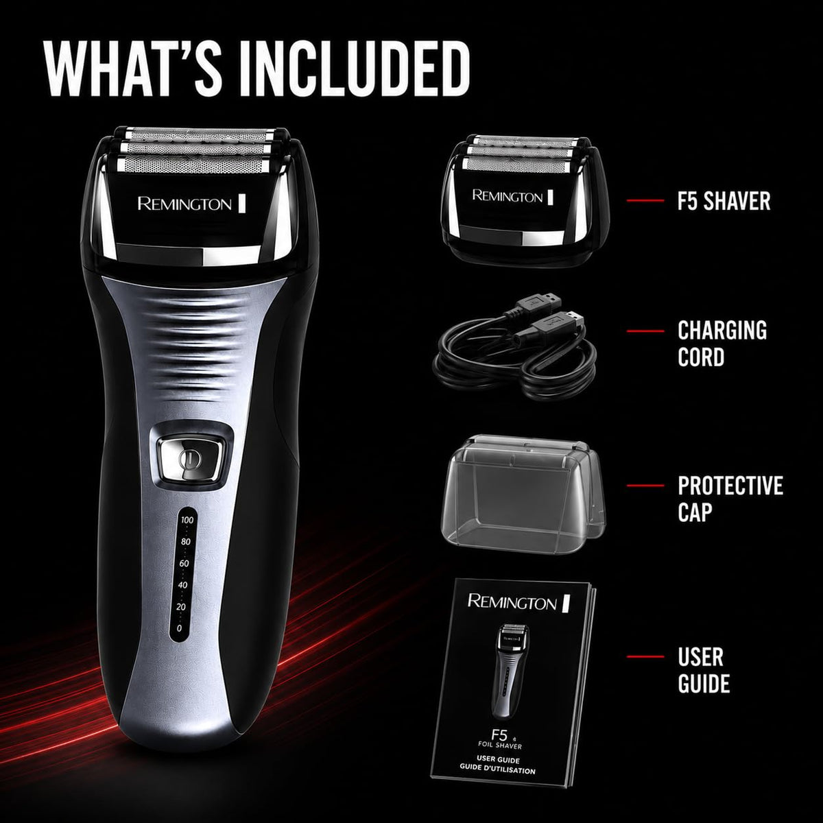 Remington F5 Foil Shaver in use on facial hair