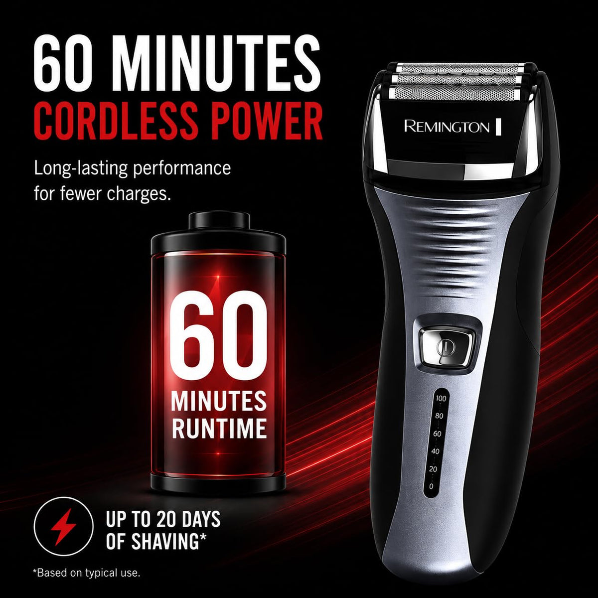 Remington F5 Foil Shaver side view showcasing detail trimmer