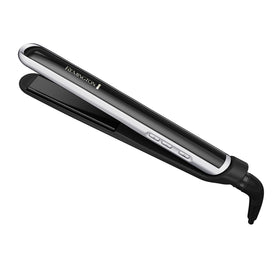 Remington Pearl Pro Ceramic Flat Iron front view with black and white design