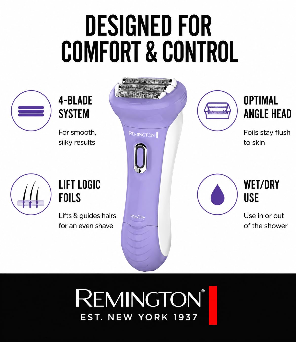 Remington Smooth & Silky Electric Shaver next to shaving gel