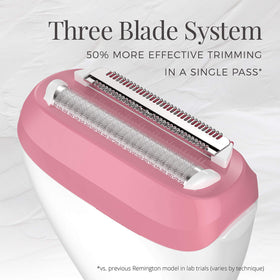 Remington Smooth & Silky Electric Shaver side view showing blades