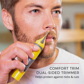 Remington trimmer with eyebrow comb attachment