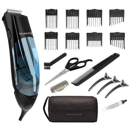 Remington Vacuum Hair Clippers 18-Piece Kit with vacuum chamber