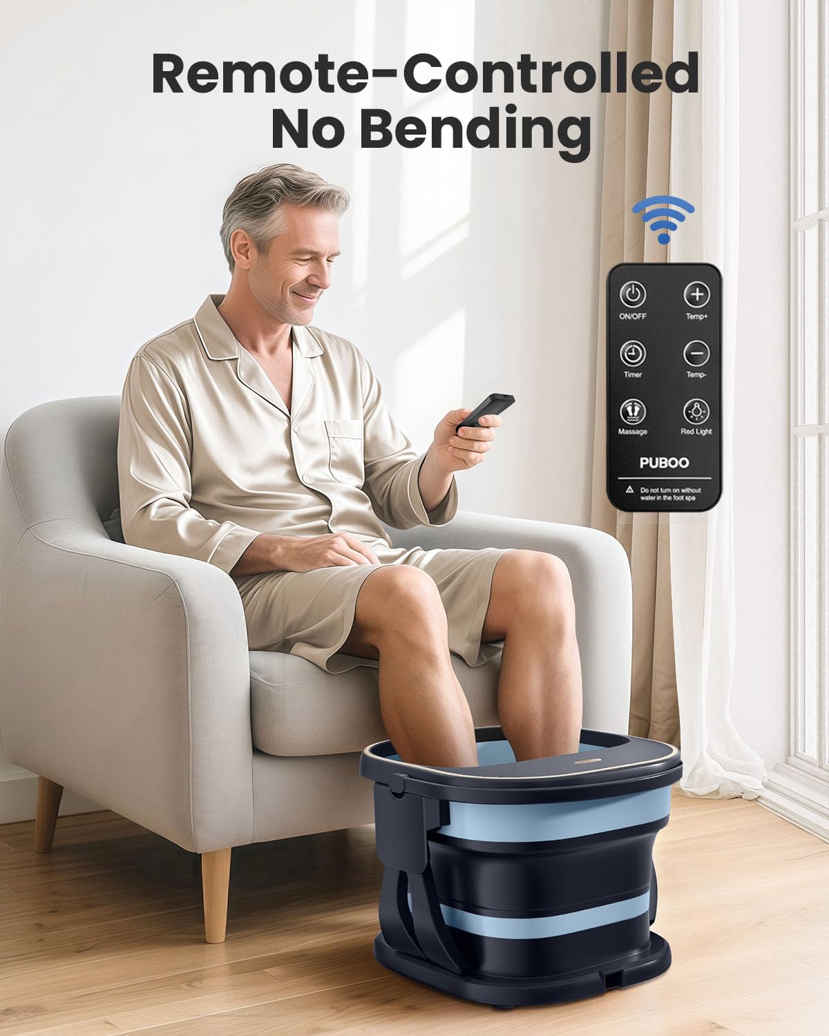 Remote control for Puboo Foot Spa in hand