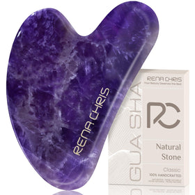 Rena Chris Gua Sha Facial Tool purple amethyst front view