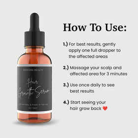 RENNORA BEAUTY Hair Growth Serum back view showing ingredients