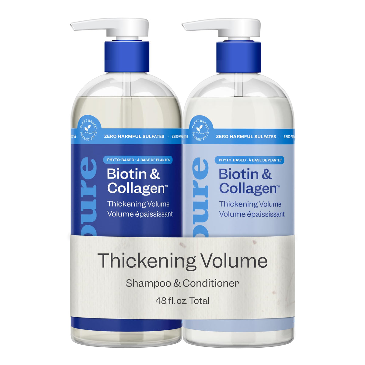 RENPURE Biotin & Collagen Shampoo and Conditioner Set front view