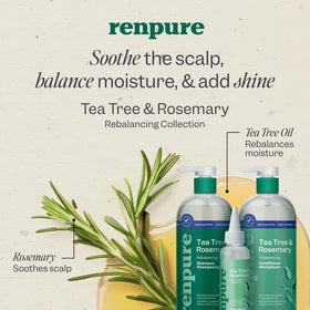 RENPURE Tea Tree & Rosemary Conditioner bottle close-up with label