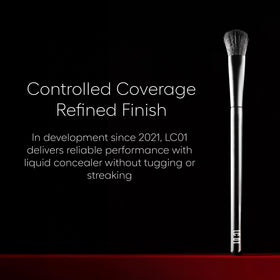 rephr LC 01 Concealer Brush on a makeup vanity