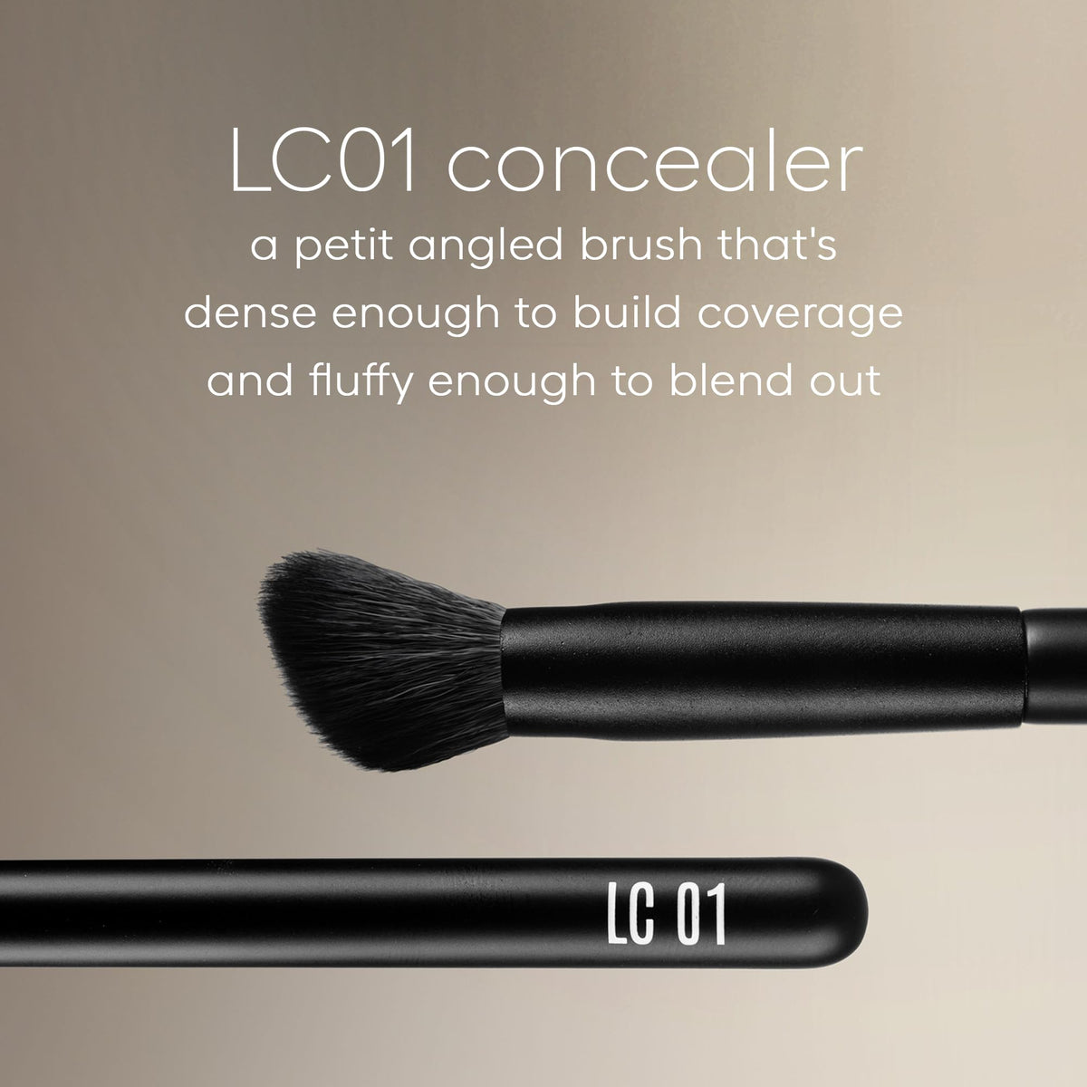 rephr LC 01 Concealer Brush side view highlighting bristle quality