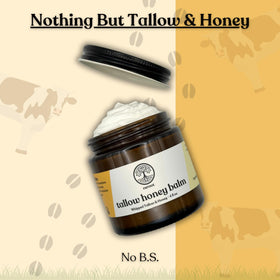 Reroot Organics Beef Tallow Balm with raw honey ingredients