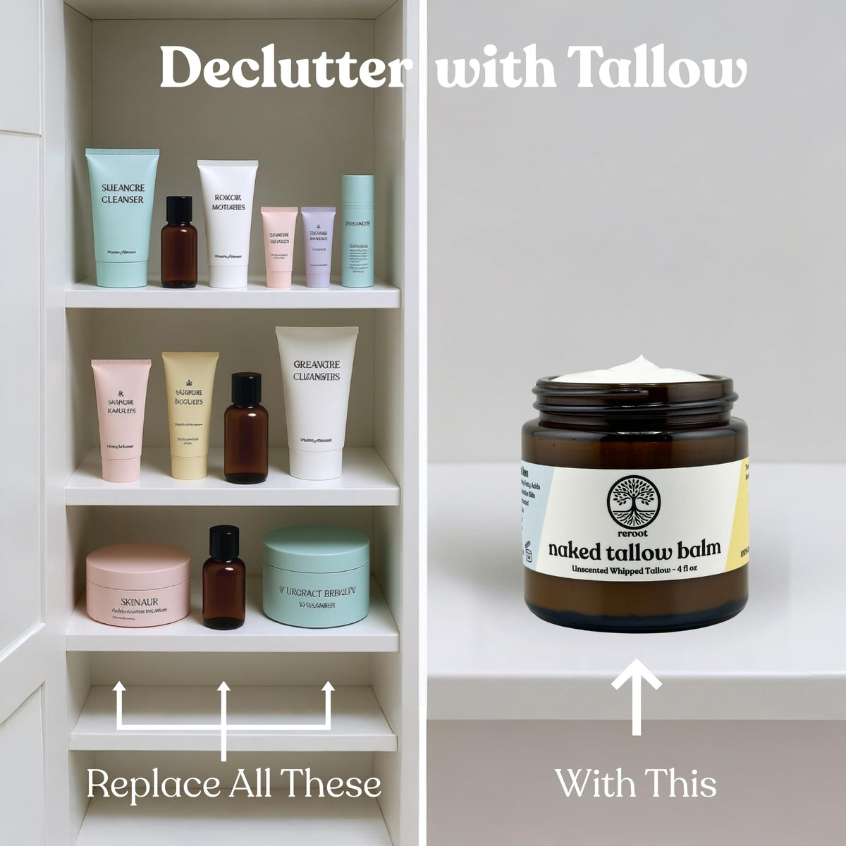Reroot Organics Naked Tallow Balm 190g close-up