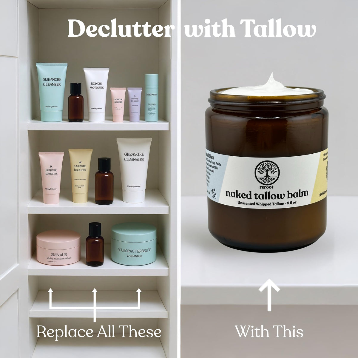 Reroot Organics Naked Tallow Balm application on skin