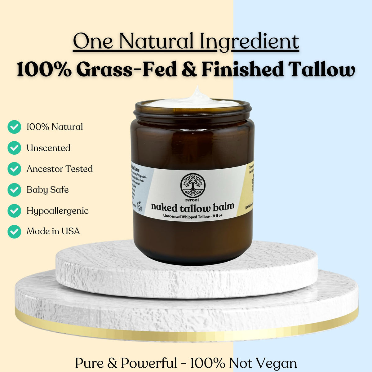 Reroot Organics Naked Tallow Balm packaging