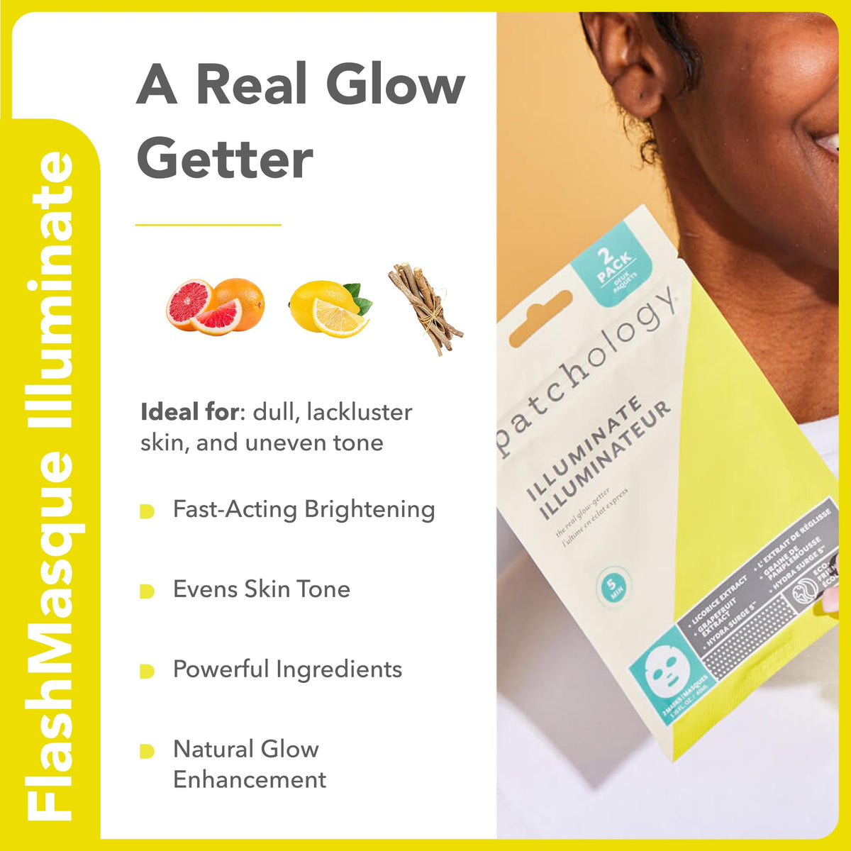 Resealable pouch of Patchology face masks