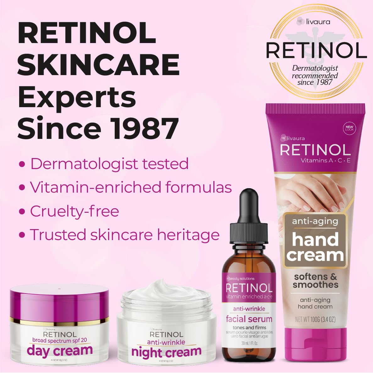 Retinol Anti Aging Hand Cream travel size on desk