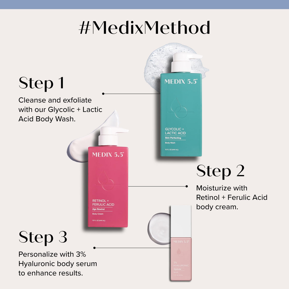 Retinol Body Cream tube with clear label