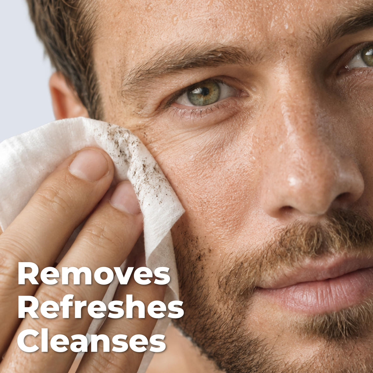 Retinol Face Wipes for Men displayed with gym equipment