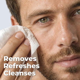 Retinol Face Wipes for Men displayed with gym equipment