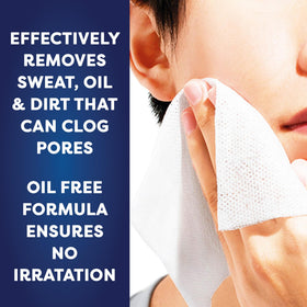 Retinol Face Wipes for Men, wipes displayed on a gym bag