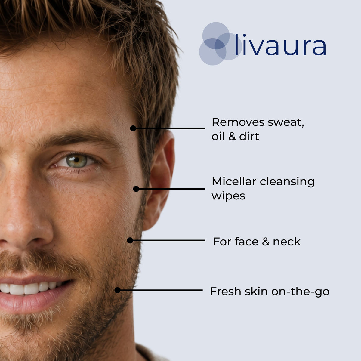 Retinol Face Wipes for Men with product details