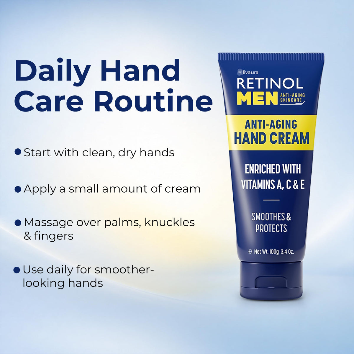 Retinol Hand Cream for Men on a wooden table