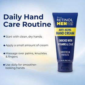 Retinol Hand Cream for Men on a wooden table