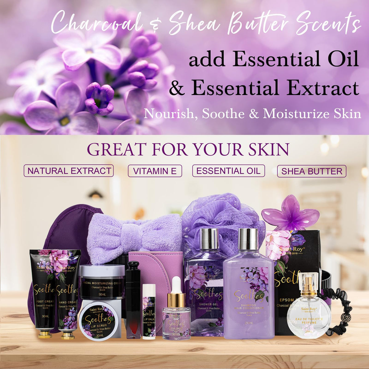 Reusable makeup organizer included with Saint Roy Spa Gift Basket