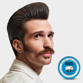REUZEL Blue Pomade 35g travel tin with lid open