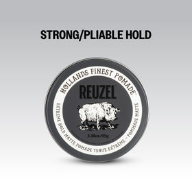 REUZEL Extreme Hold Matte Clay 95g with styling tools
