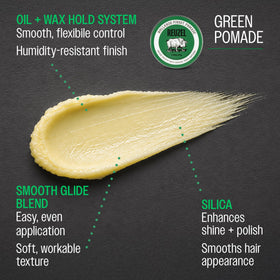 REUZEL Green Grease Pomade 110g open jar with product inside