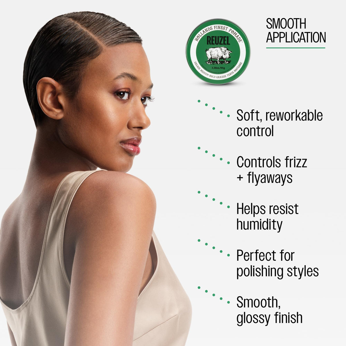 REUZEL Green Grease Pomade 110g texture close-up
