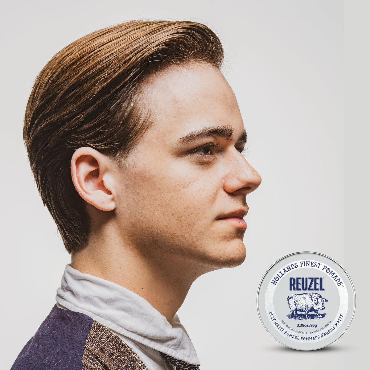 REUZEL Matte Clay Pomade 3.38 oz back view