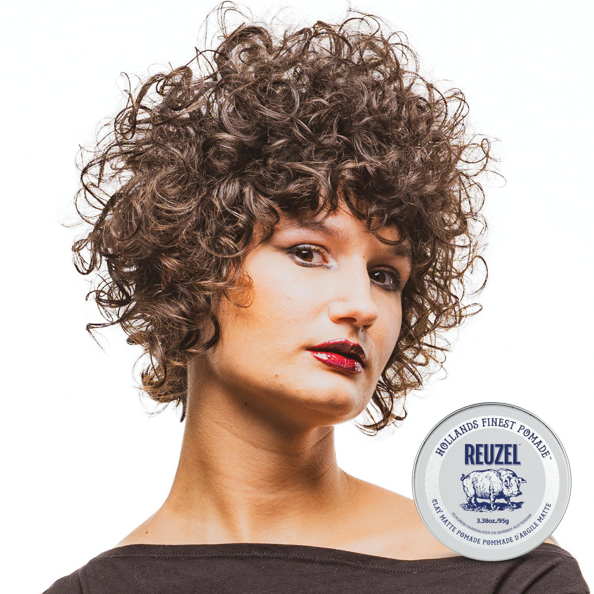REUZEL Matte Clay Pomade 3.38 oz side view