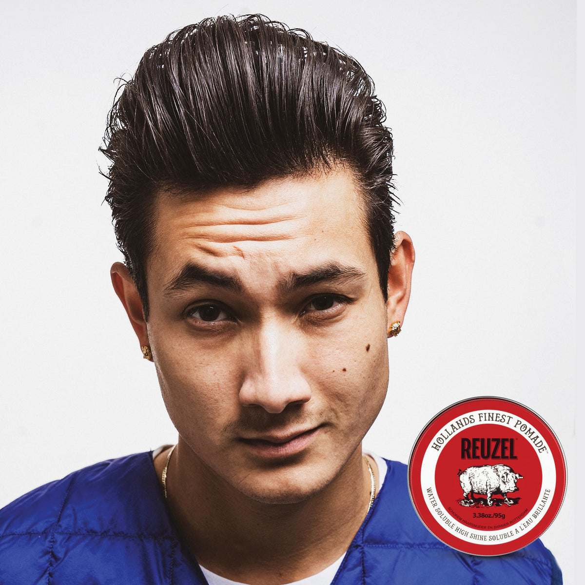 REUZEL Red Pomade 95g with a comb and mirror