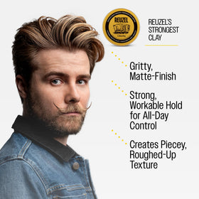 REUZEL Severed Head Clay Pomade application on hair
