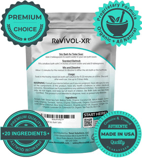 REVIVOL-XR Sitz Bath Salts usage instructions on pouch