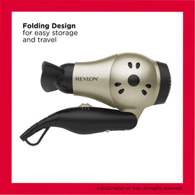 REVLON 1875W Hair Dryer showing dual voltage feature