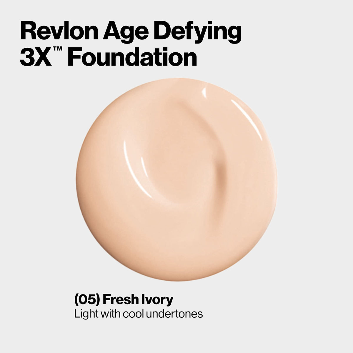 REVLON Age Defying Liquid Foundation 005 Fresh Ivory texture on hand