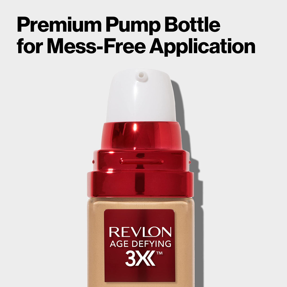 REVLON Age Defying Liquid Foundation application with brush