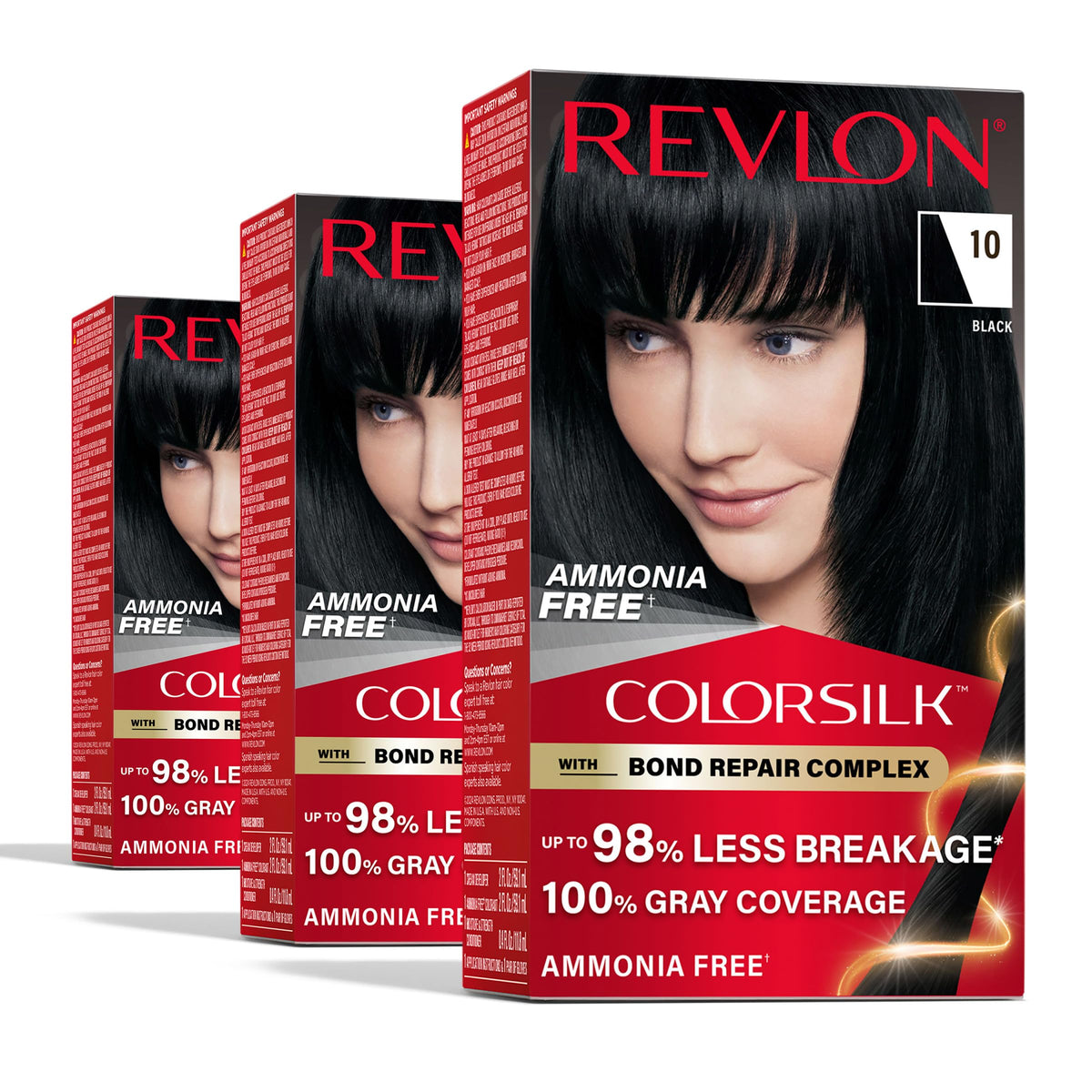 REVLON ColorSilk 10 Black hair color box front view
